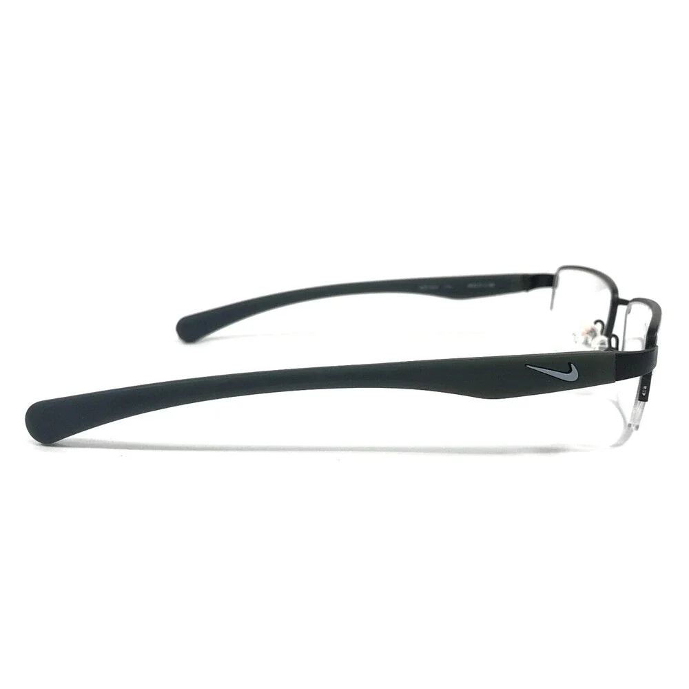 Nike with Flexon Eyeglasses Frames 4634 004 Matte Black Gray Rectangle 49-17-130